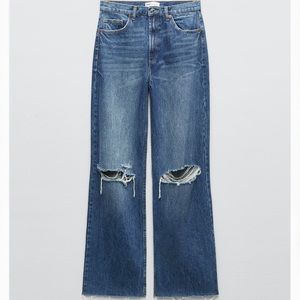 Zara wide leg jeans navy size 12